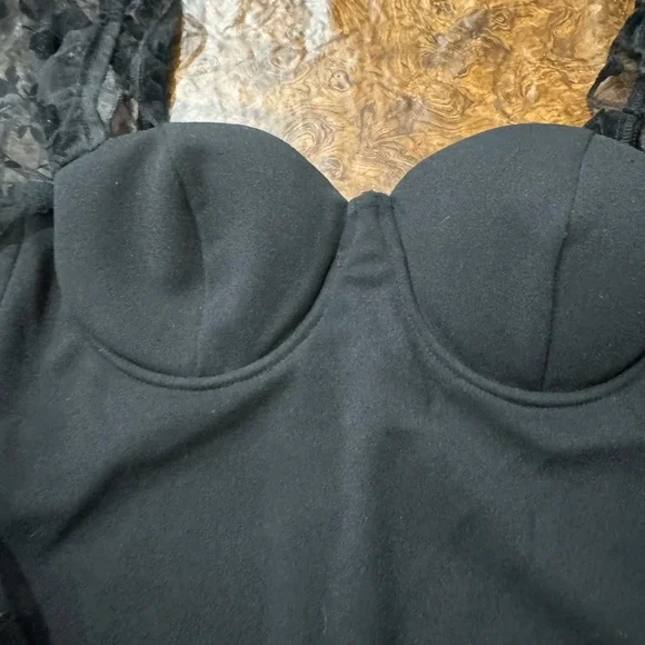 Windsor Black Sheath Dress with Bishop Sleeves - Picture 3 of 10